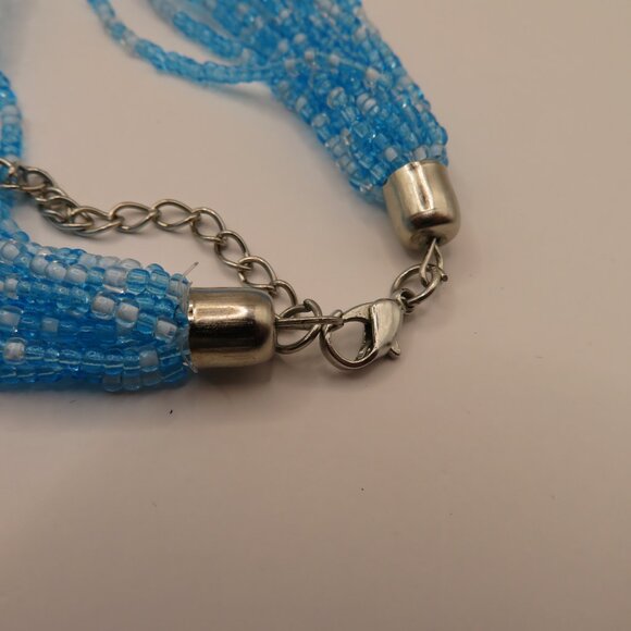 Light Blue Seed Bead Necklace - Picture 6 of 6